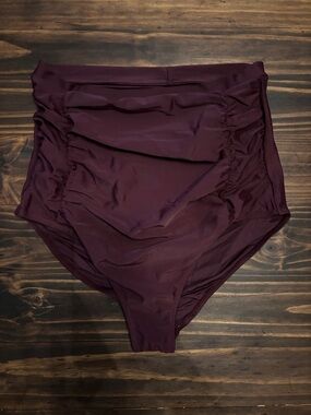 Empertur high waisted control bikini bottoms burgundy plum 4xl new